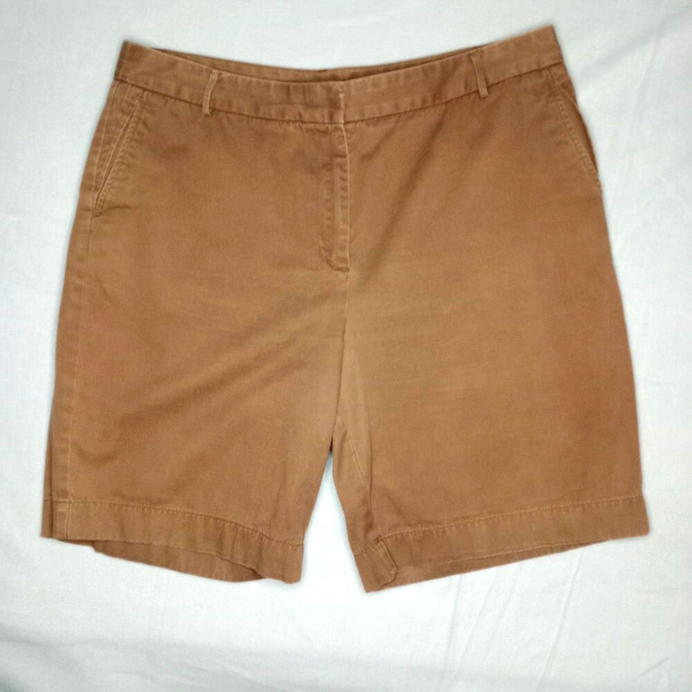 Classic Elements Brown Chino Shorts Casual Walking Cotton High Rise Womens 16